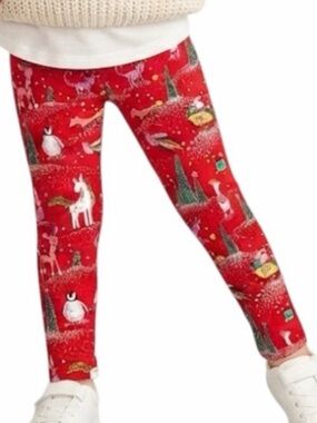 NEXT DIRECT Red Christmas Unicorn Stretch Leggings 5Y